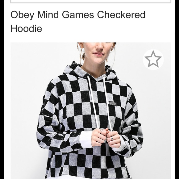 obey checkered hoodie